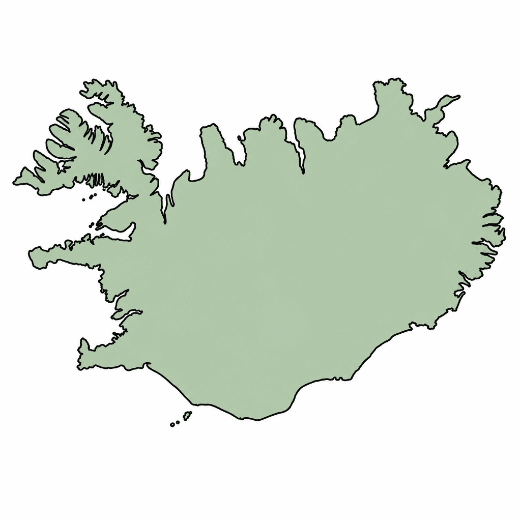 Iceland Map Outline