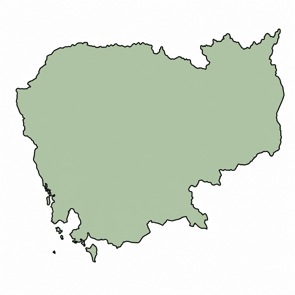 Cambodia Map Outline