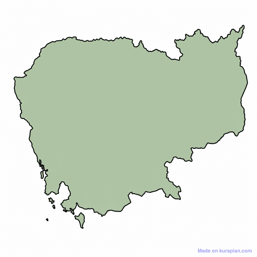 Cambodia Map Outline