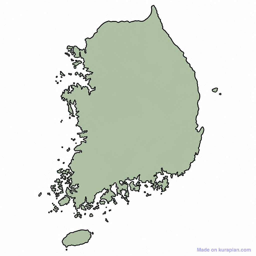 South Korea Map Outline