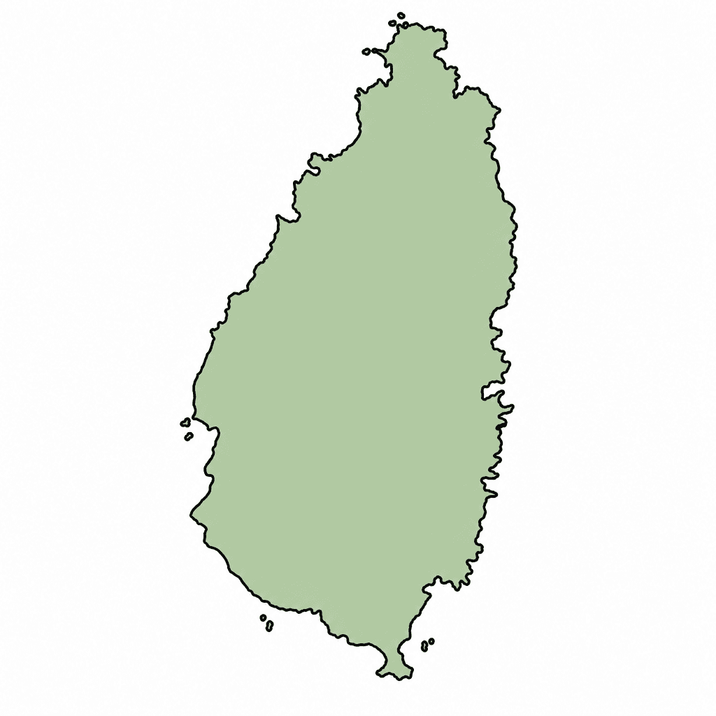 Saint Lucia Map Outline