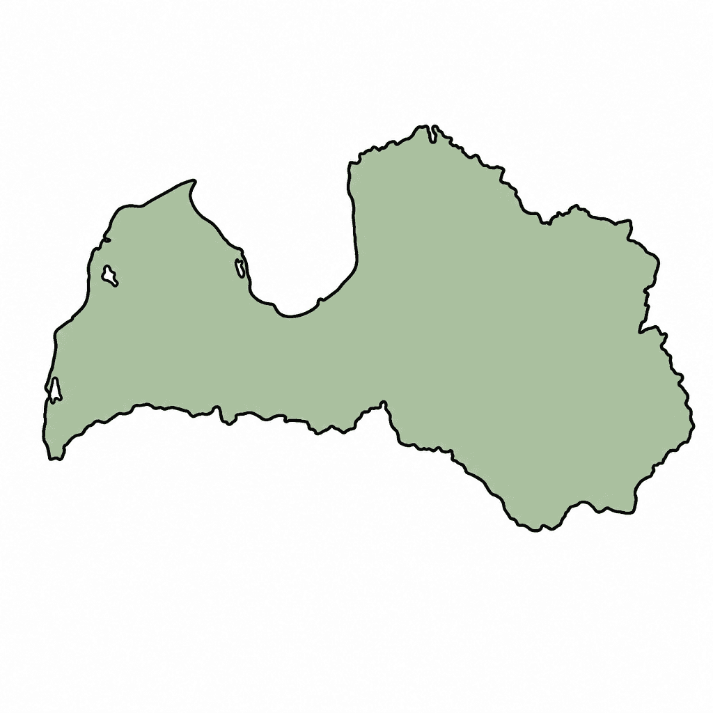 Latvia Map Outline