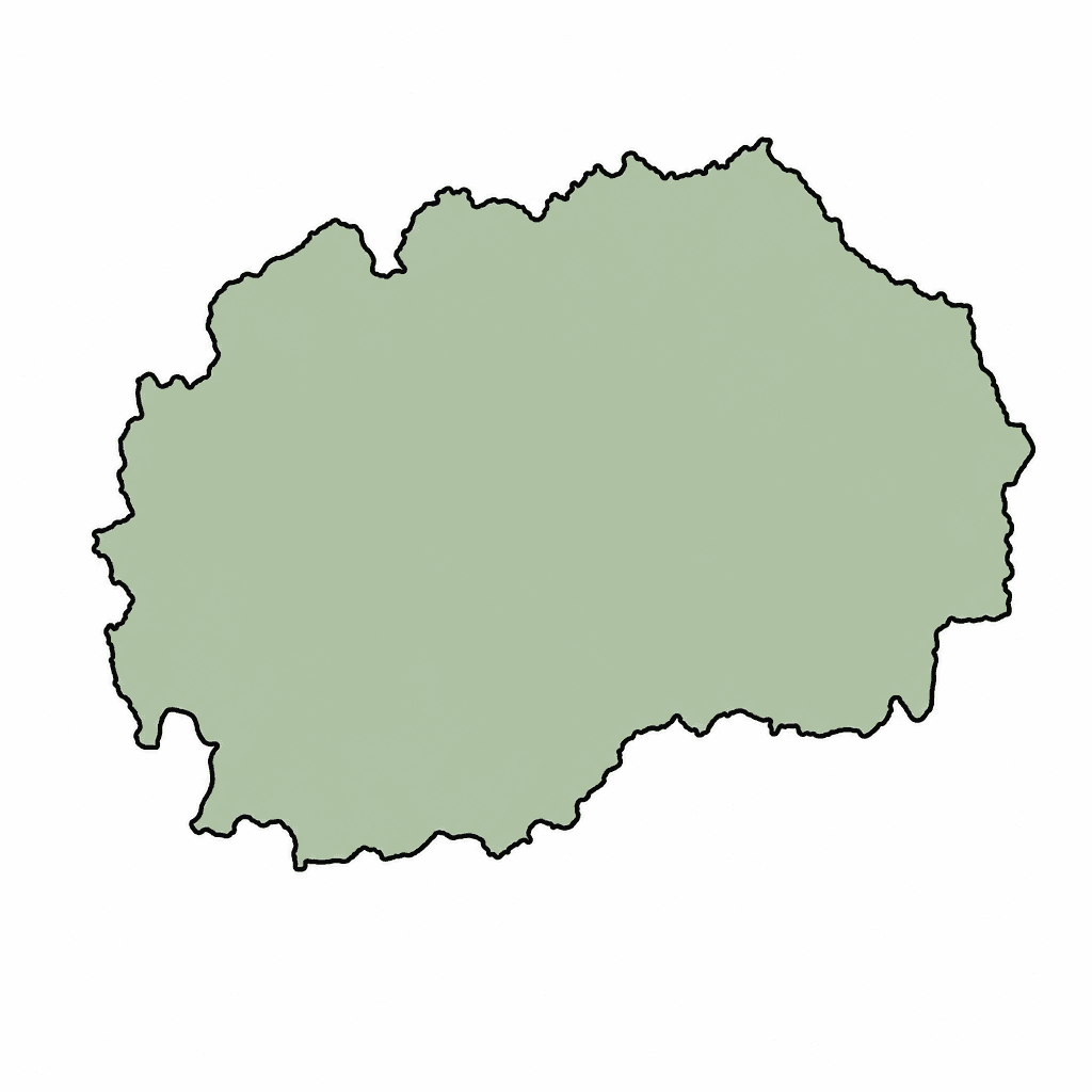 North Macedonia Map Outline