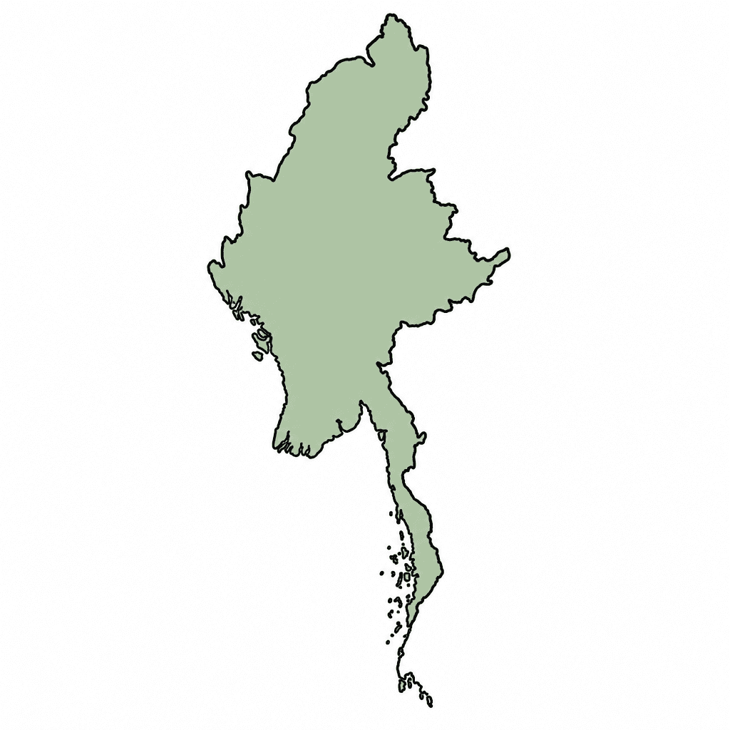 Myanmar Map Outline