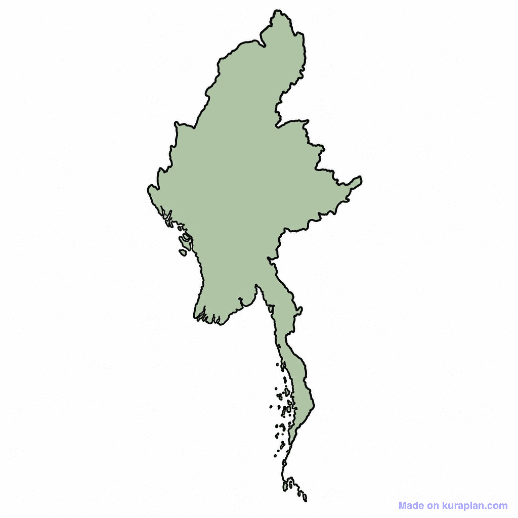 Myanmar Map Outline