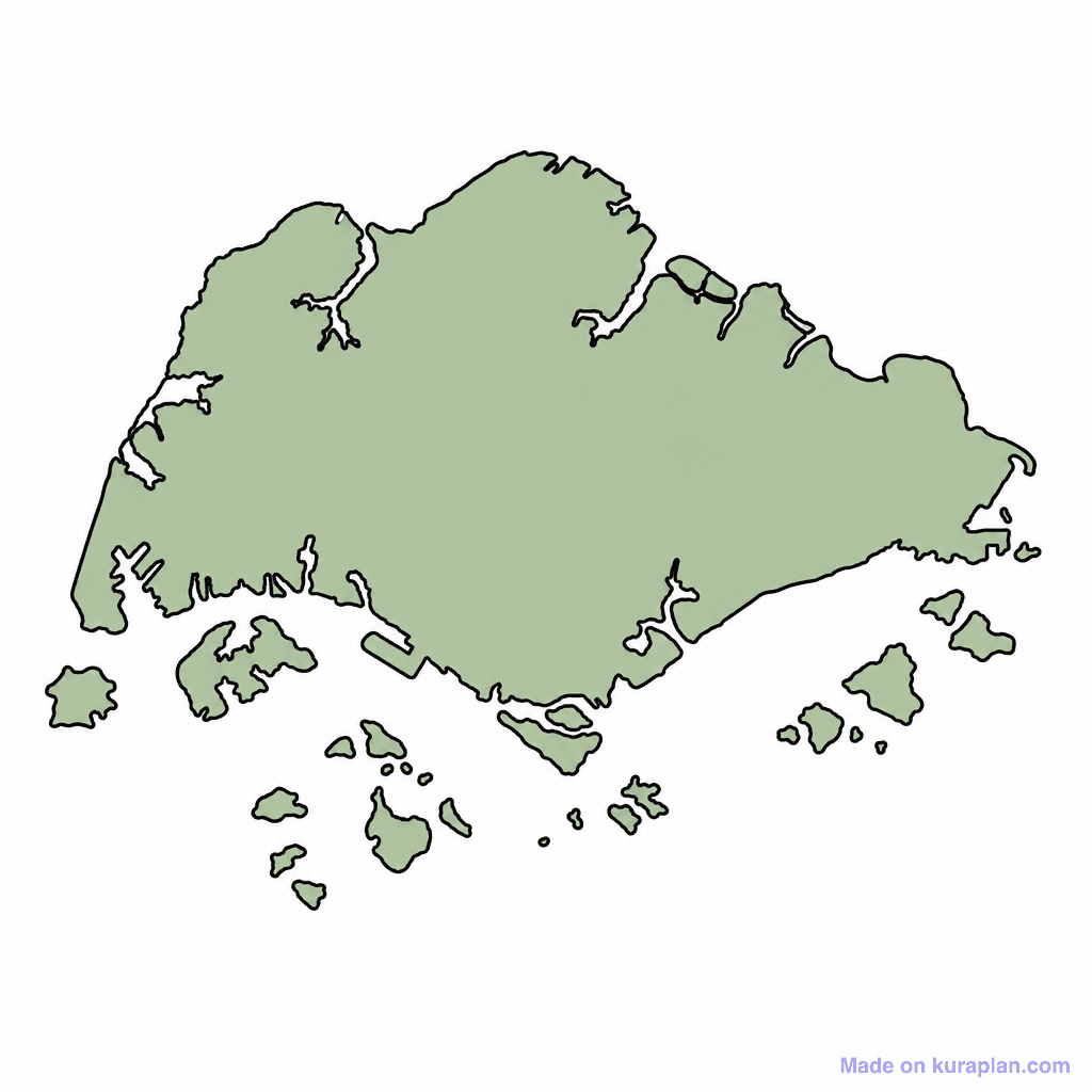 Singapore Map Outline