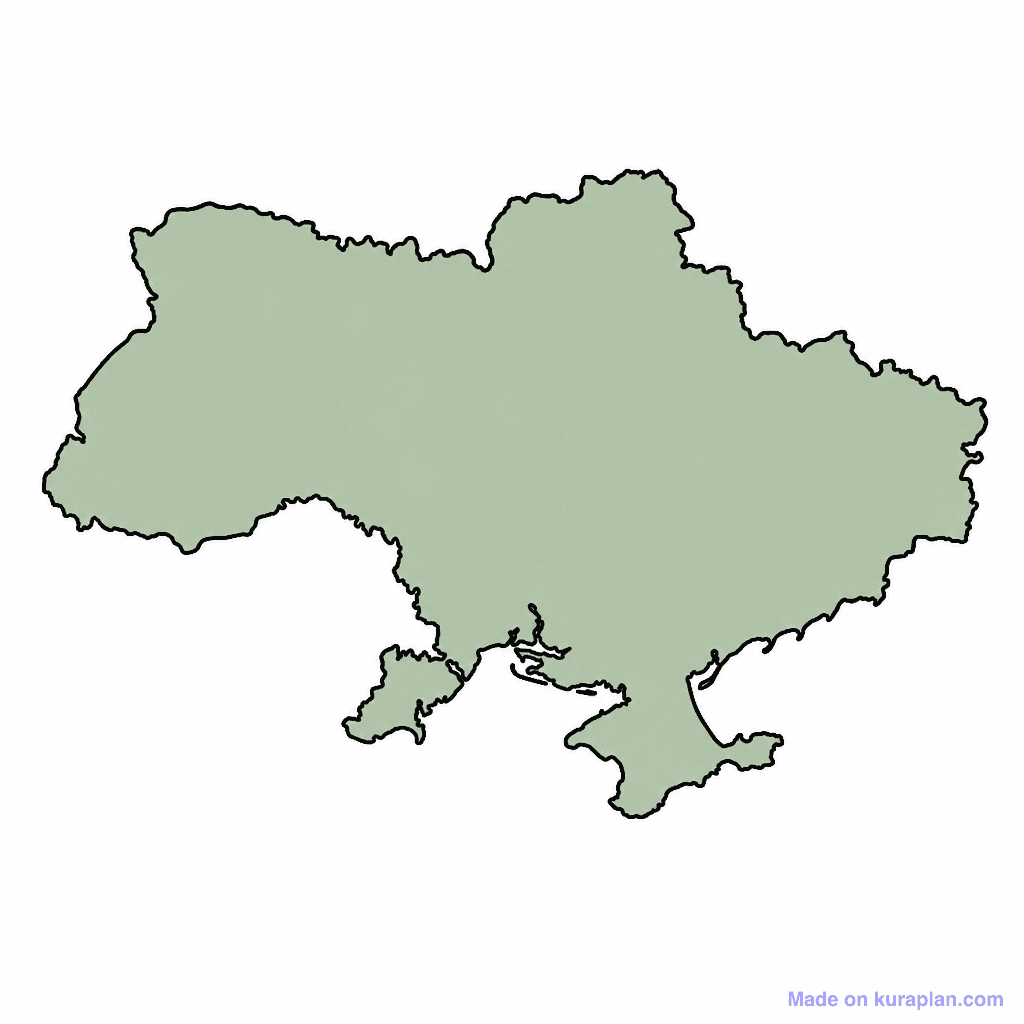Ukraine Map Outline