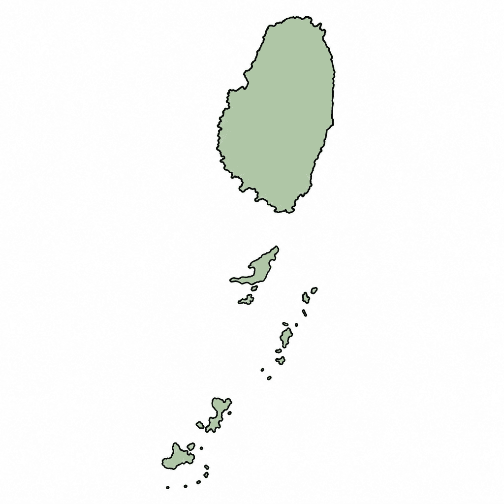 Saint Vincent and the Grenadines Map Outline