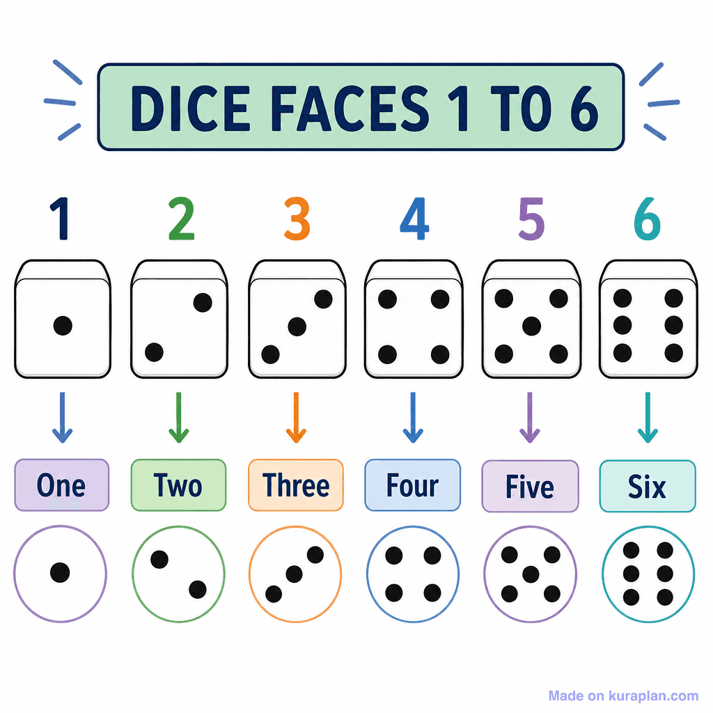 Dice Faces 1 to 6 (detailed)