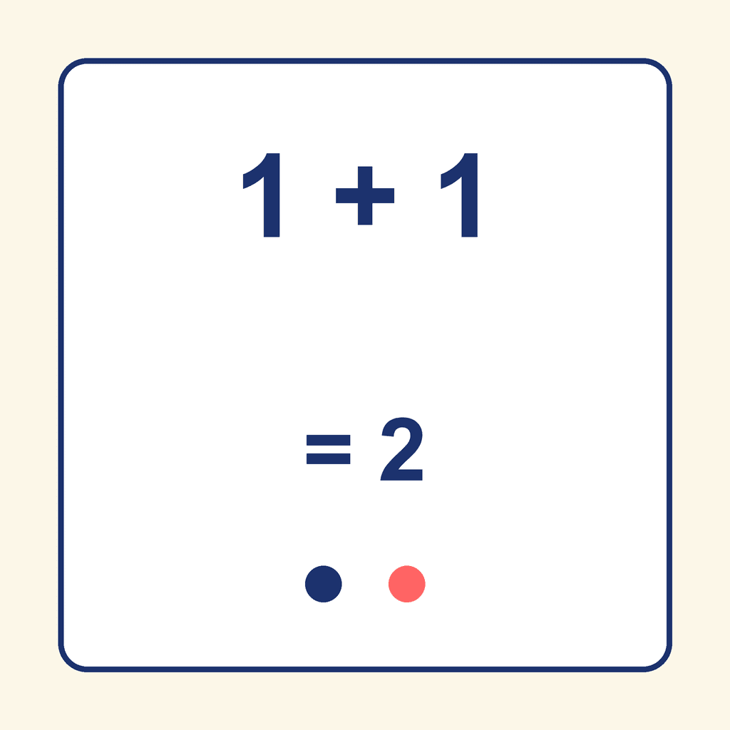 Doubles Fact — 1 + 1 = 2