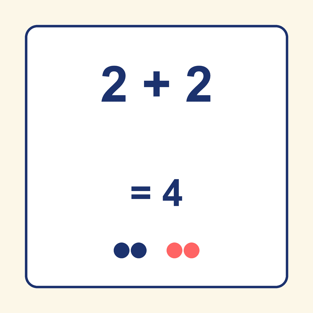 Doubles Fact — 2 + 2 = 4