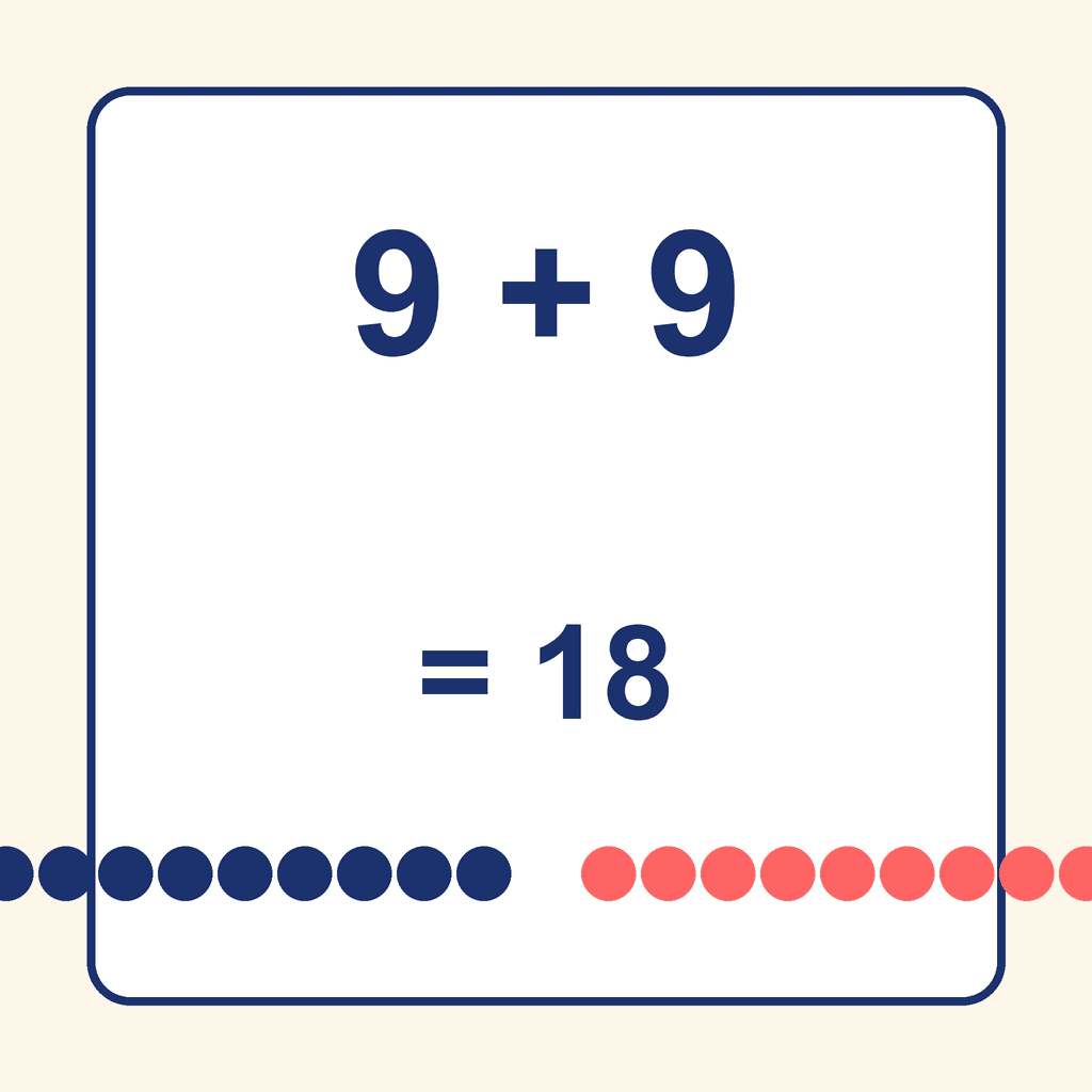 Doubles Fact — 9 + 9 = 18