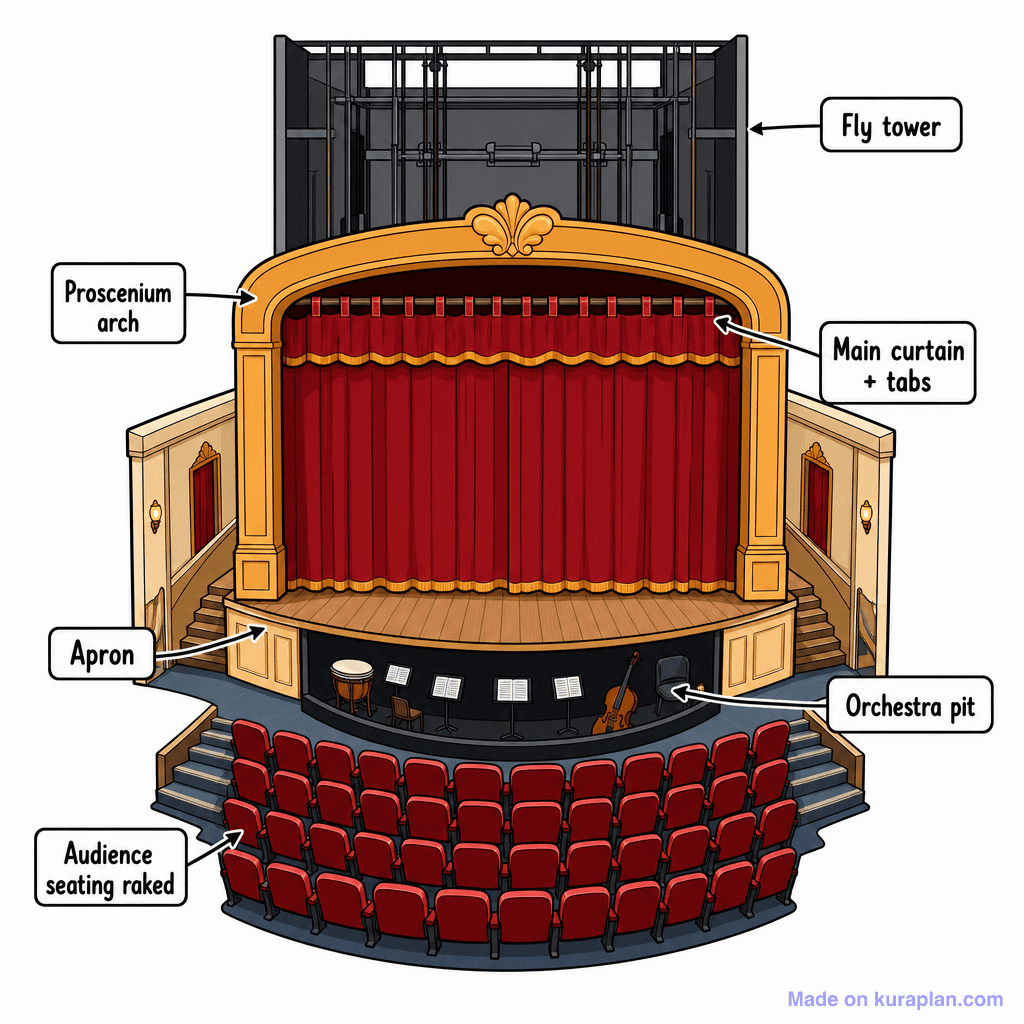 Drama Stage Side View Cross Section