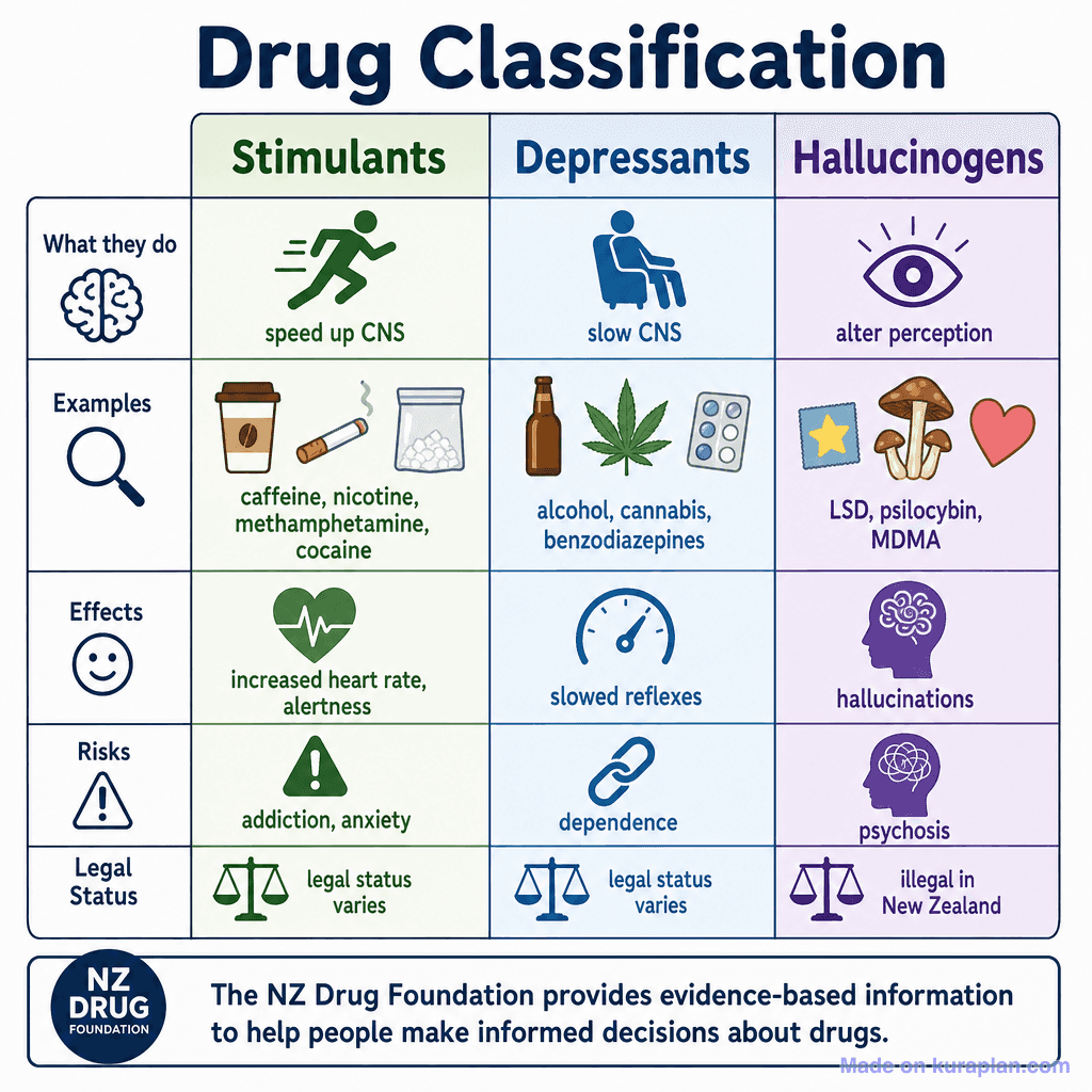Drug Classification: Stimulants, Depressants, Hallucinogens (simple)