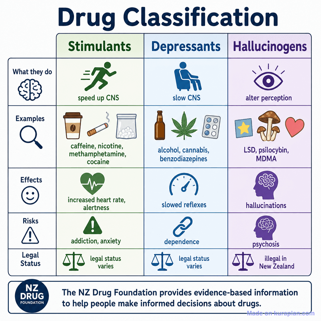 Drug Classification: Stimulants, Depressants, Hallucinogens (simple)