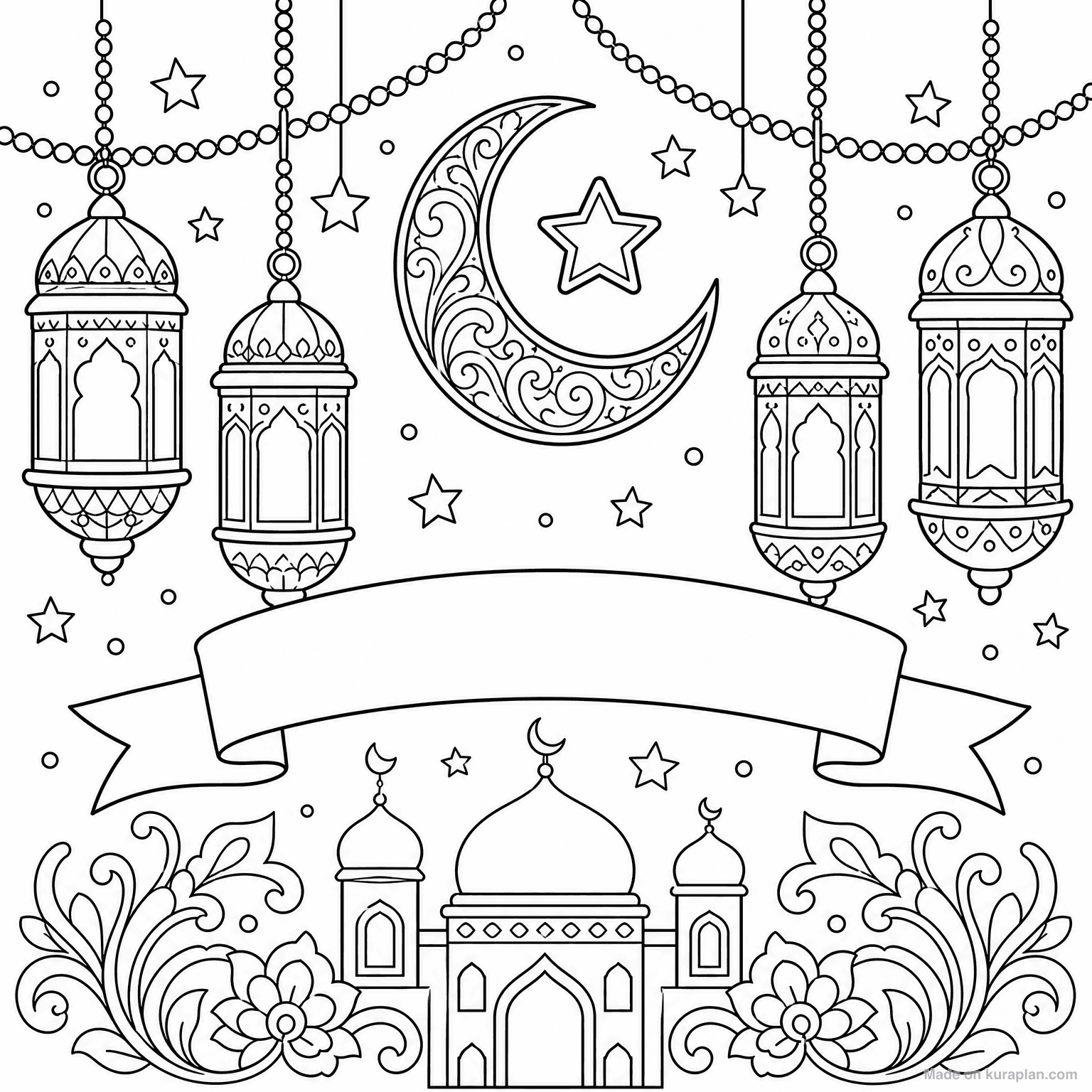 Eid Decorations — Coloring Page