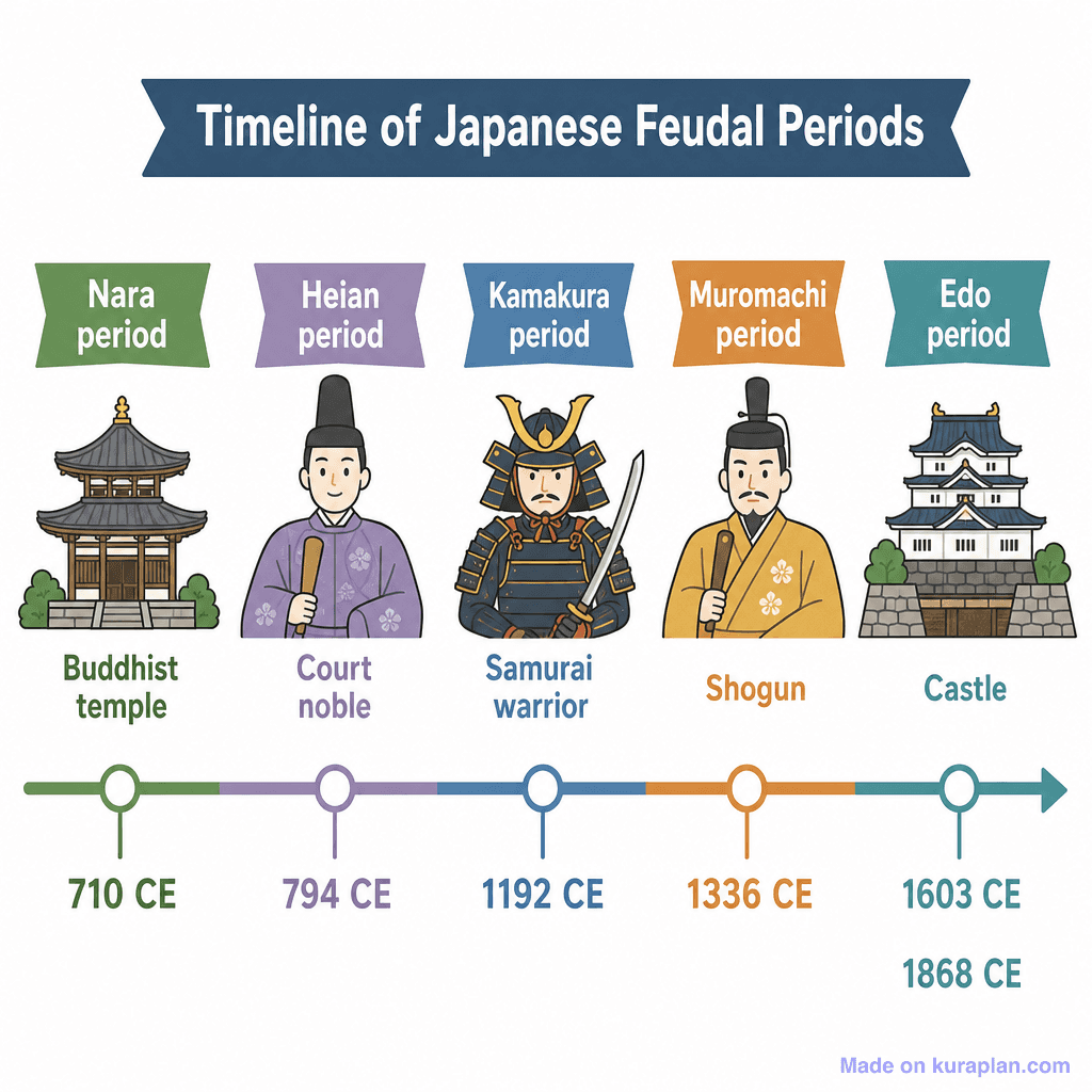 Timeline of Japanese Feudal Periods (simple)
