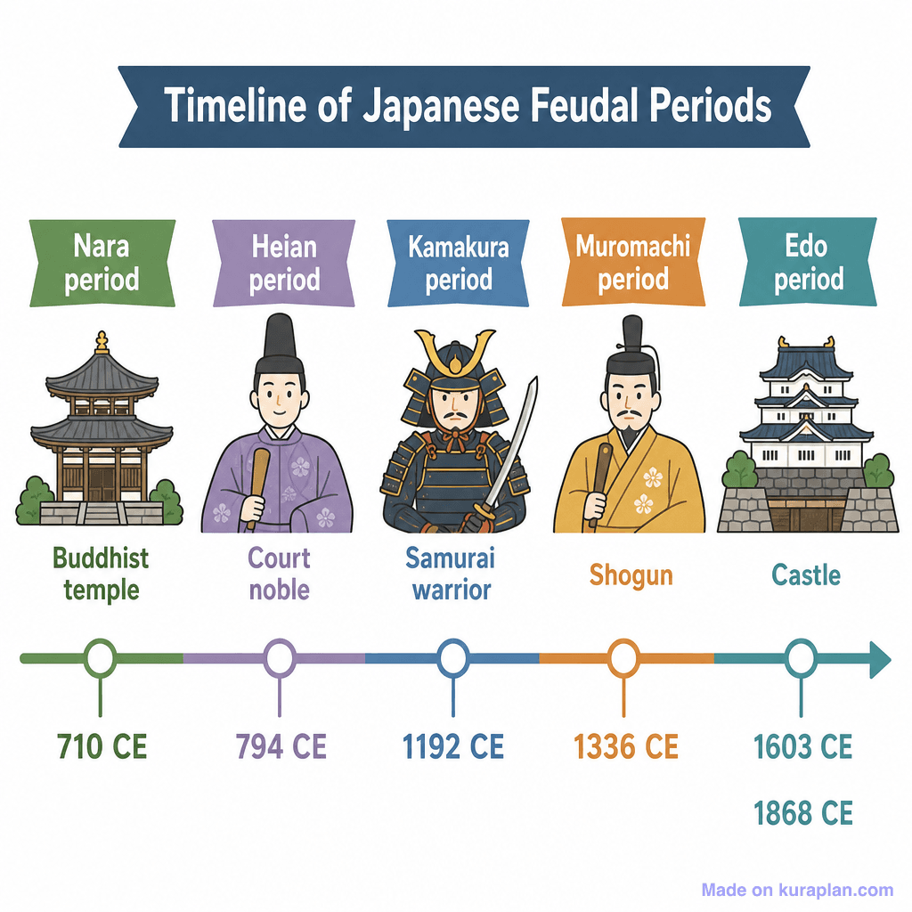 Timeline of Japanese Feudal Periods (simple)