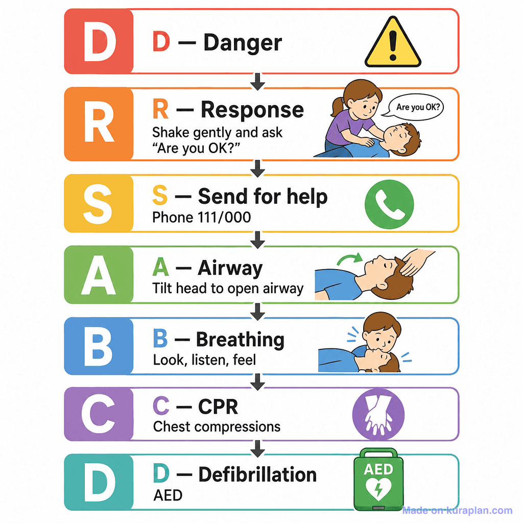 First Aid Basics — DRSABCD (simple)