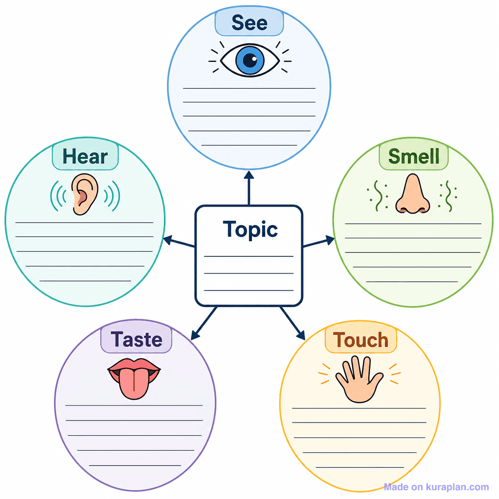 Five Senses Descriptive Writing Planner (detailed)