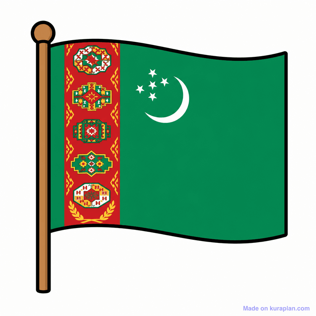 Turkmenistan Flag