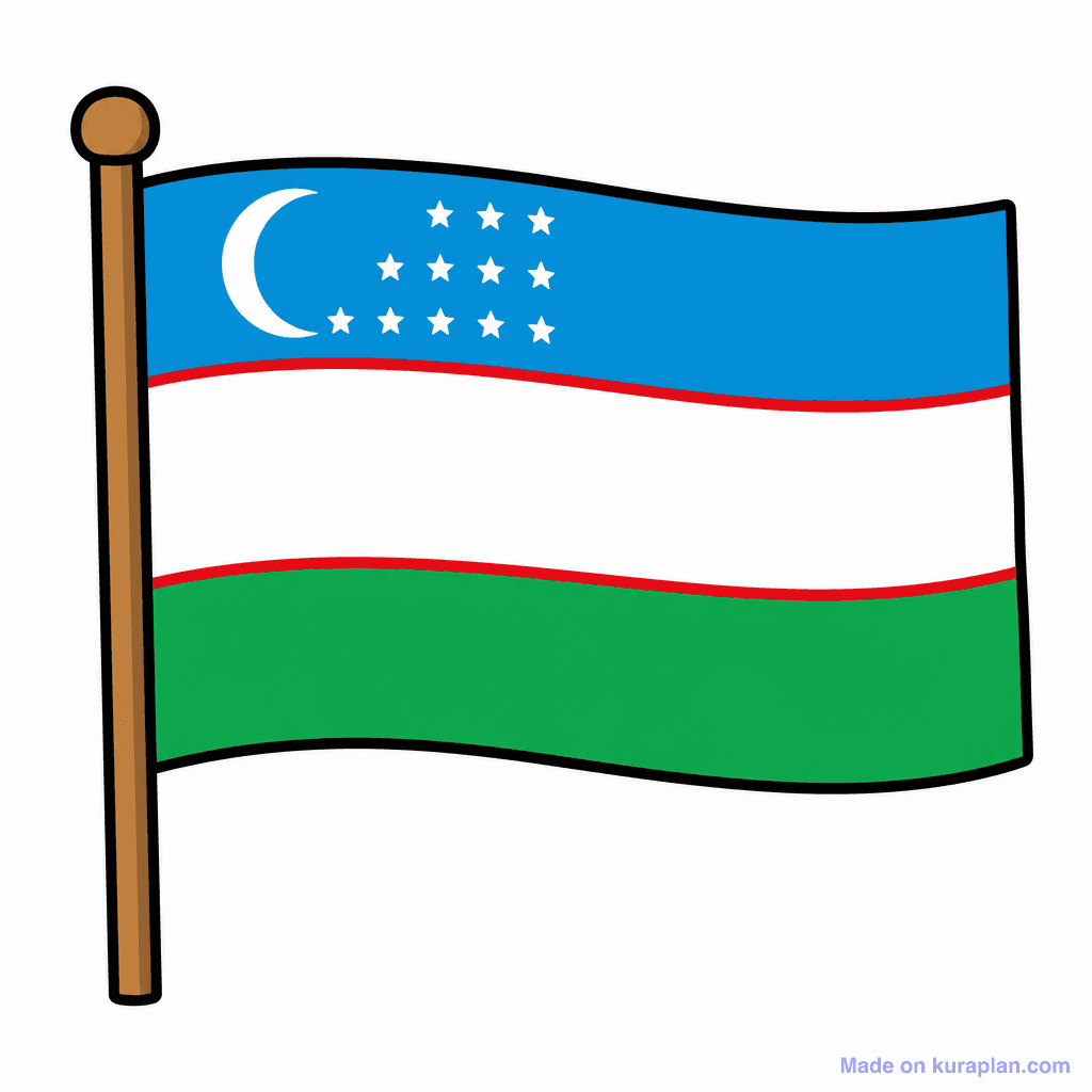 Uzbekistan Flag