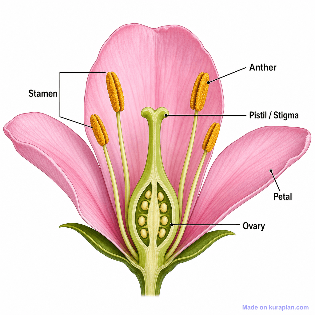 Flower Cross Section Labelled