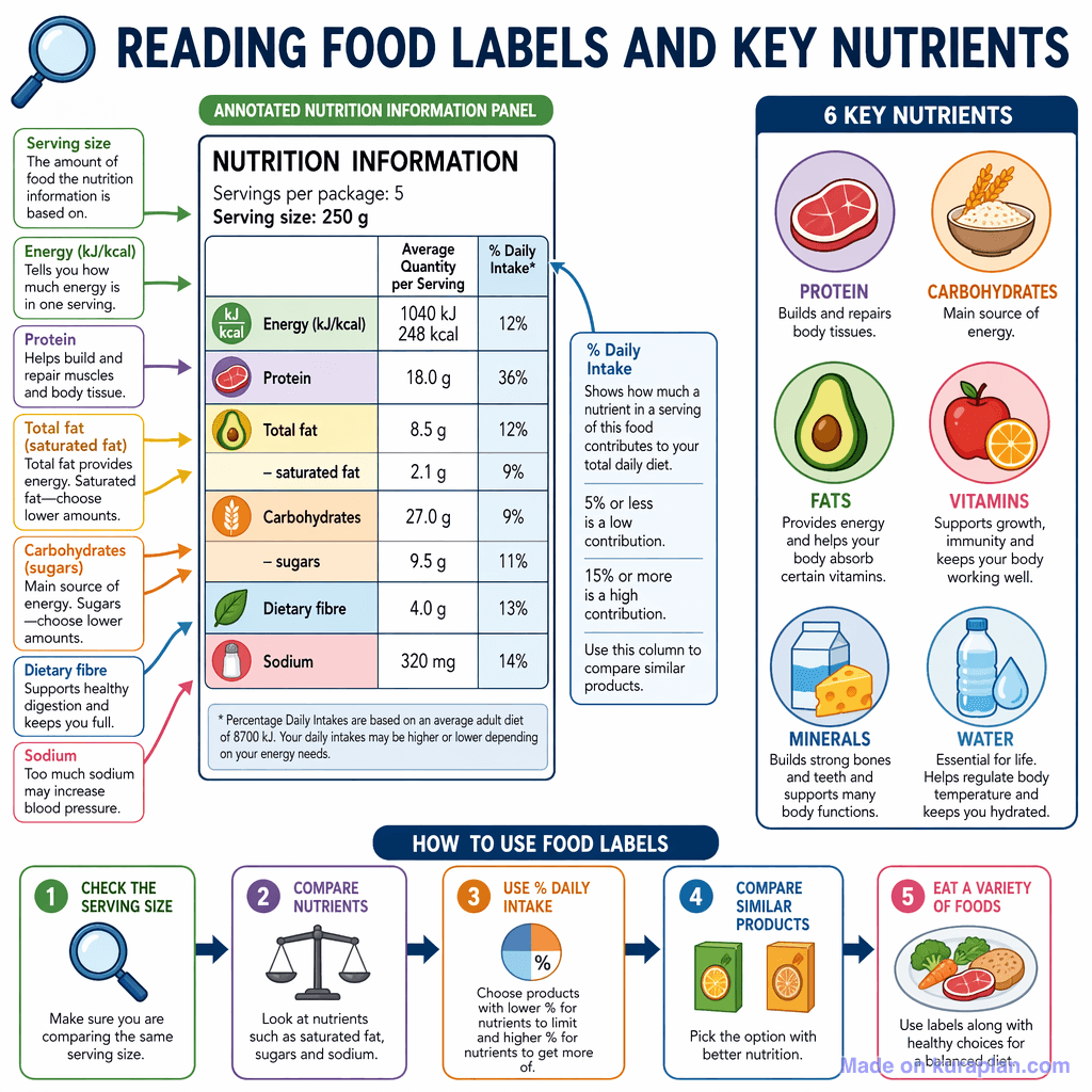 Reading Food Labels and Key Nutrients (detailed)