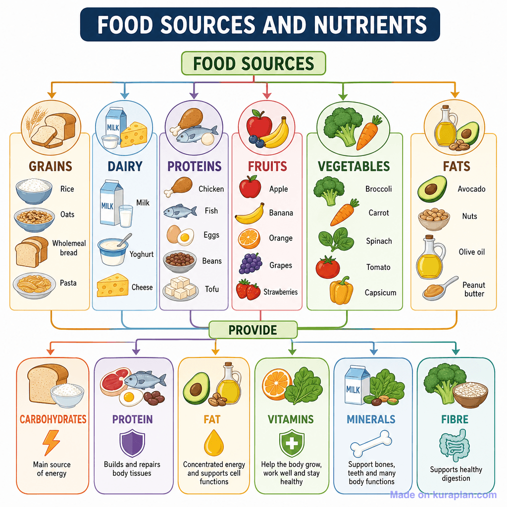 Food Sources and Nutrients (detailed)