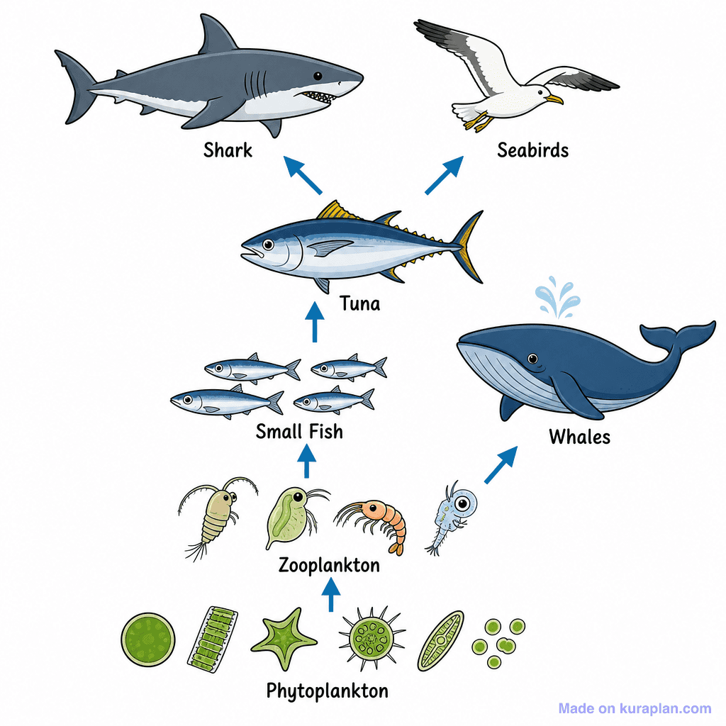 Food Web Diagram — Ocean Habitat