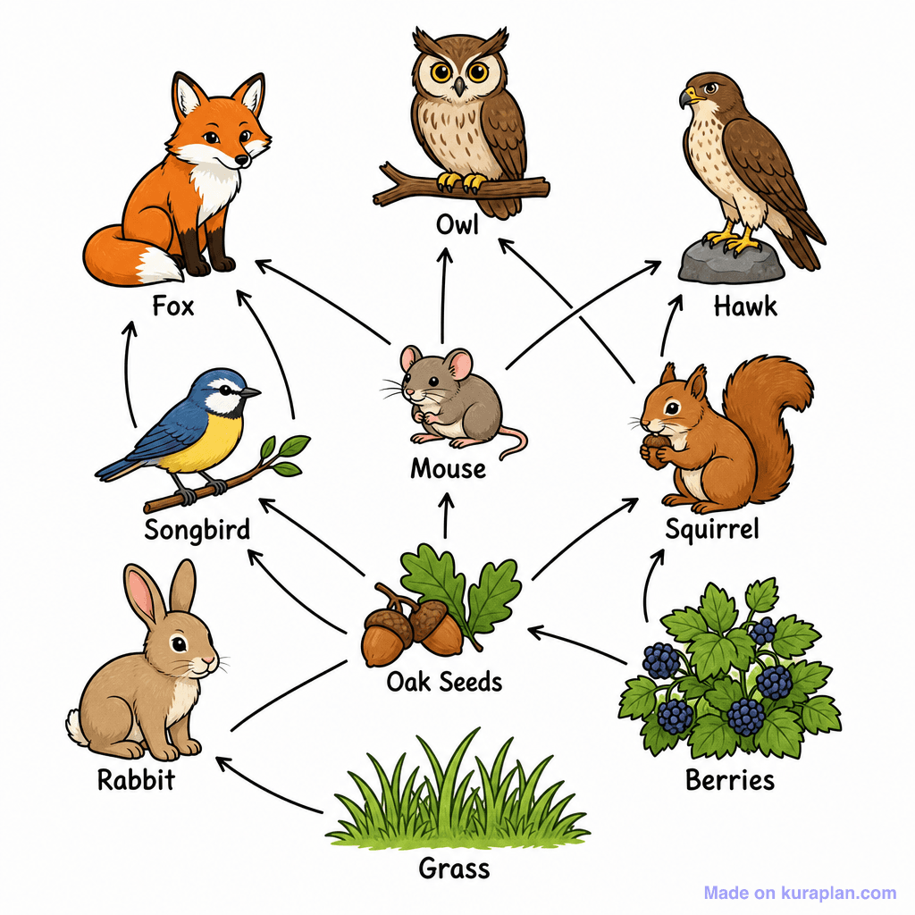 Food Web Woodland Template