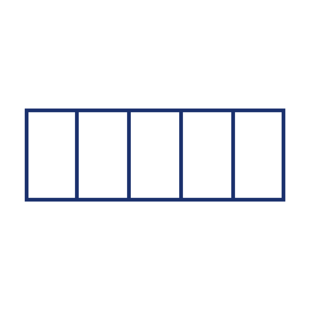 Fraction Bar — 0/5 (zero)