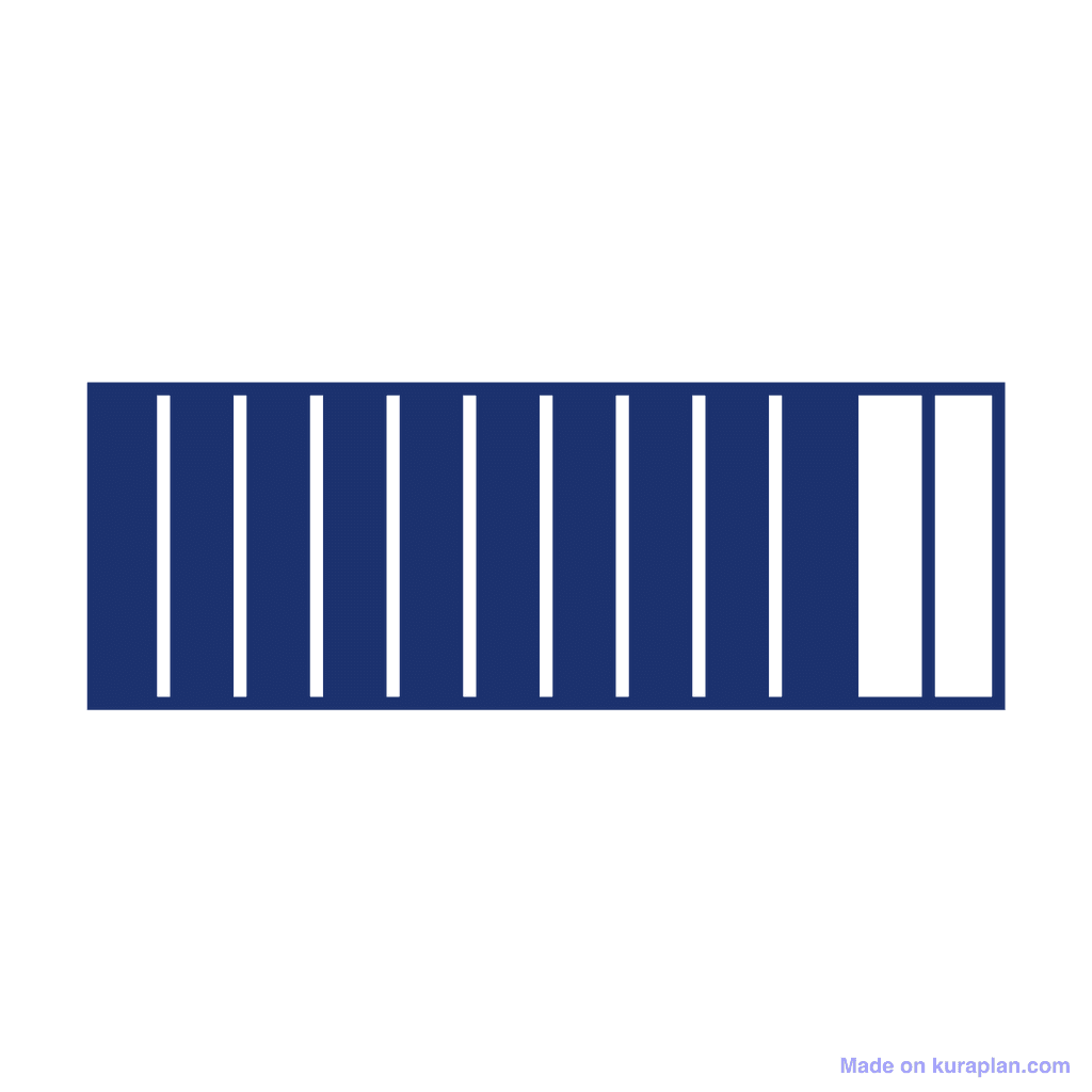 Fraction Bar — 10/12 (ten twelfths)