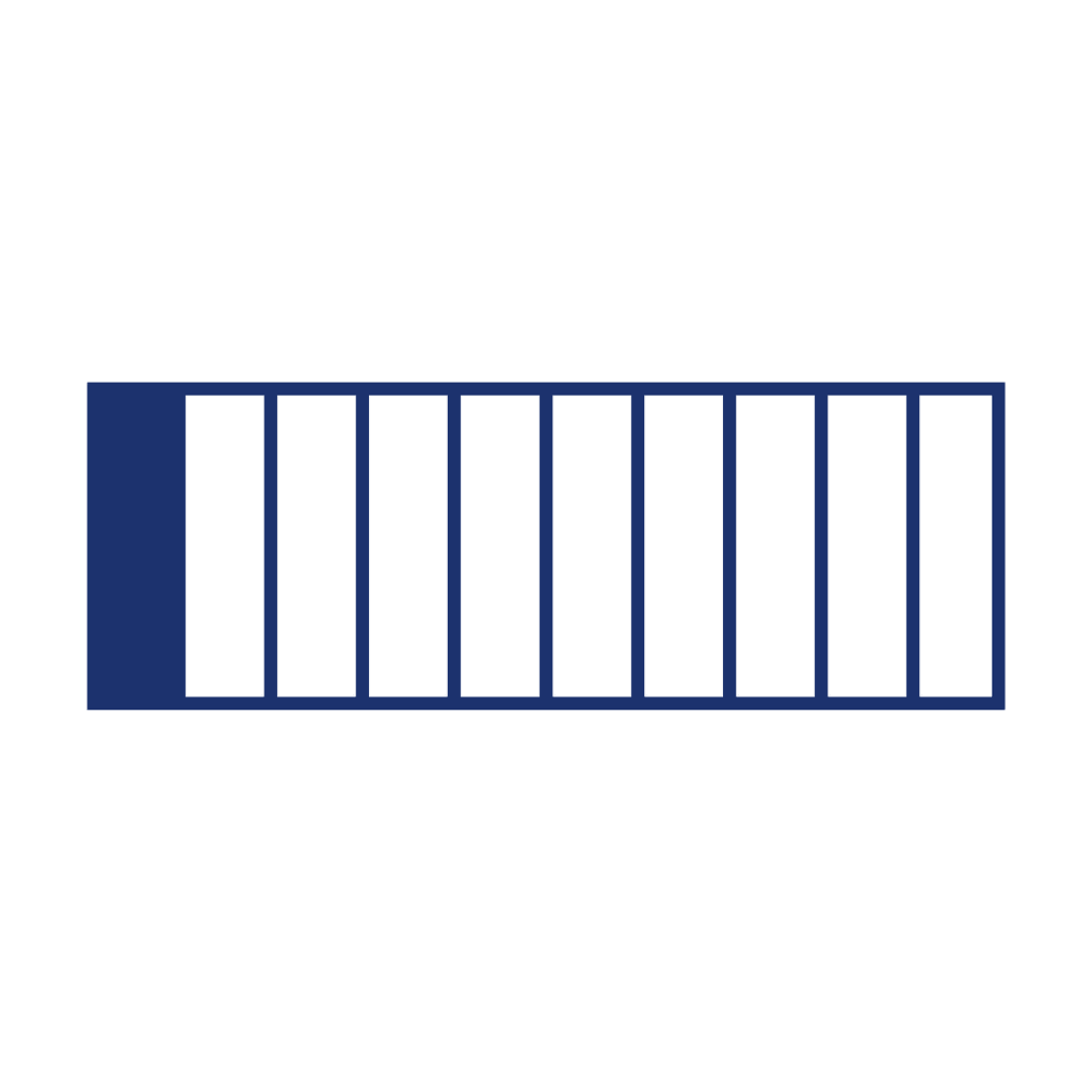 Fraction Bar — 1/10 (one tenth)
