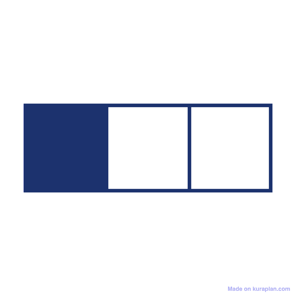 Fraction Bar — 1/3 (one third)