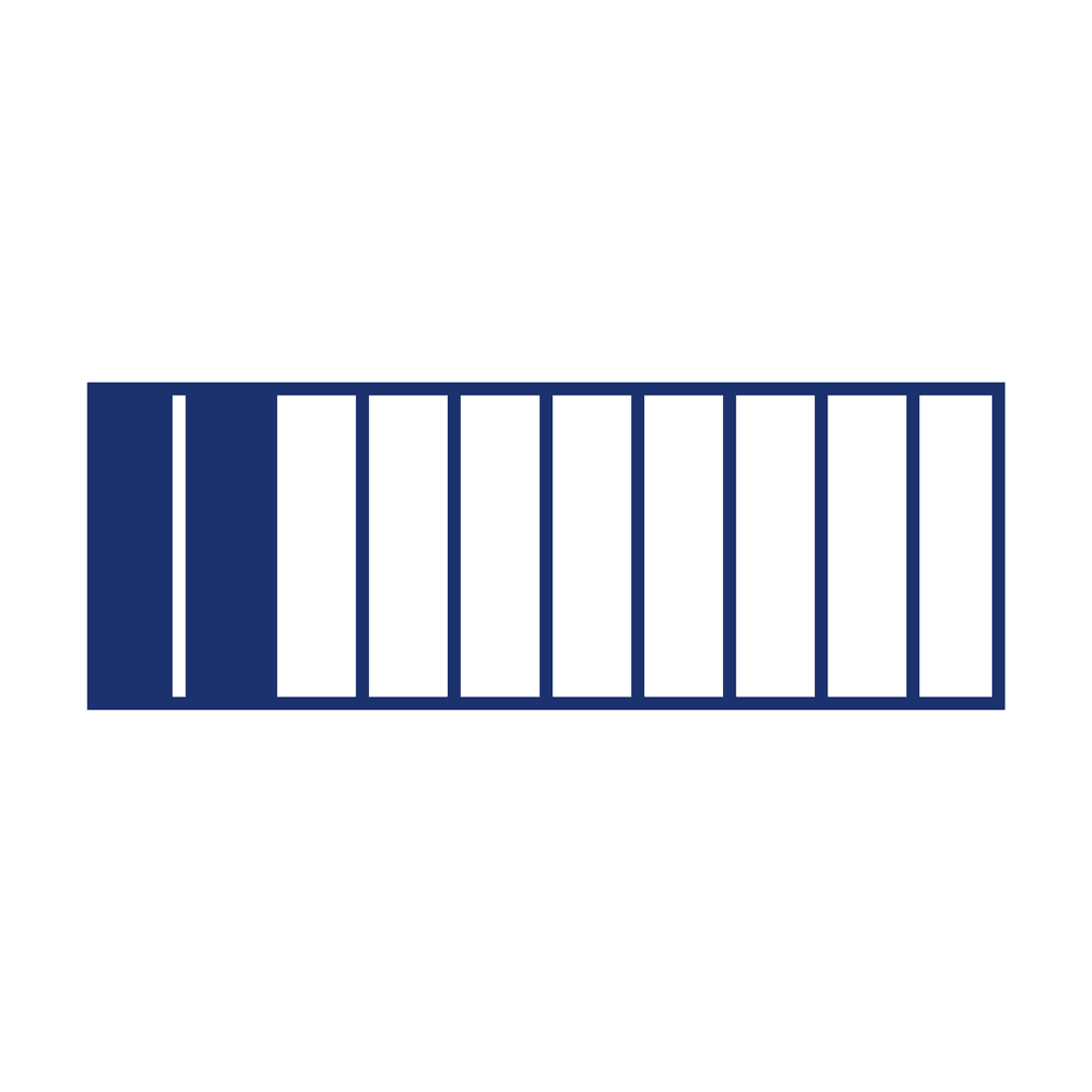 Fraction Bar — 2/10 (two tenths)