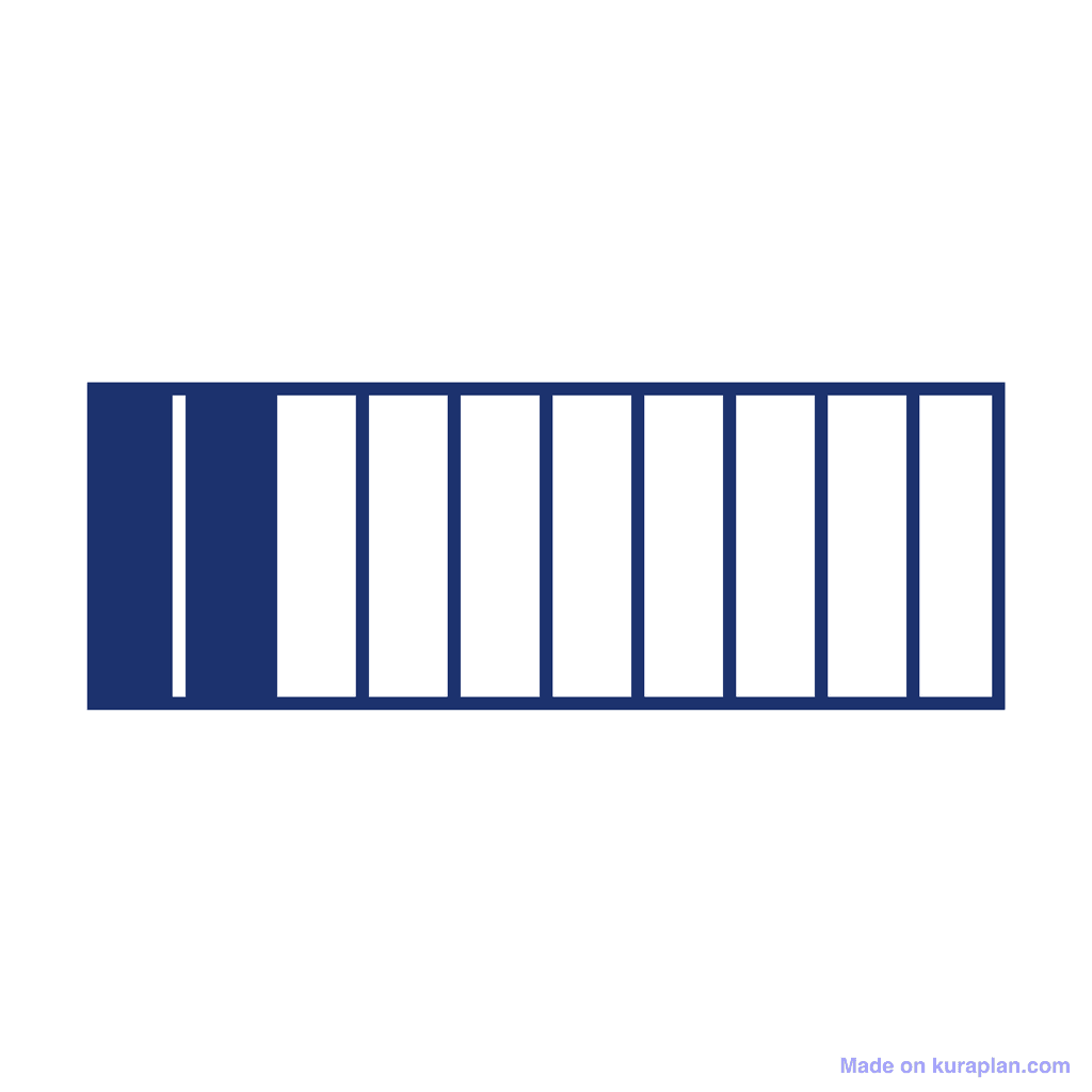 Fraction Bar — 2/10 (two tenths)