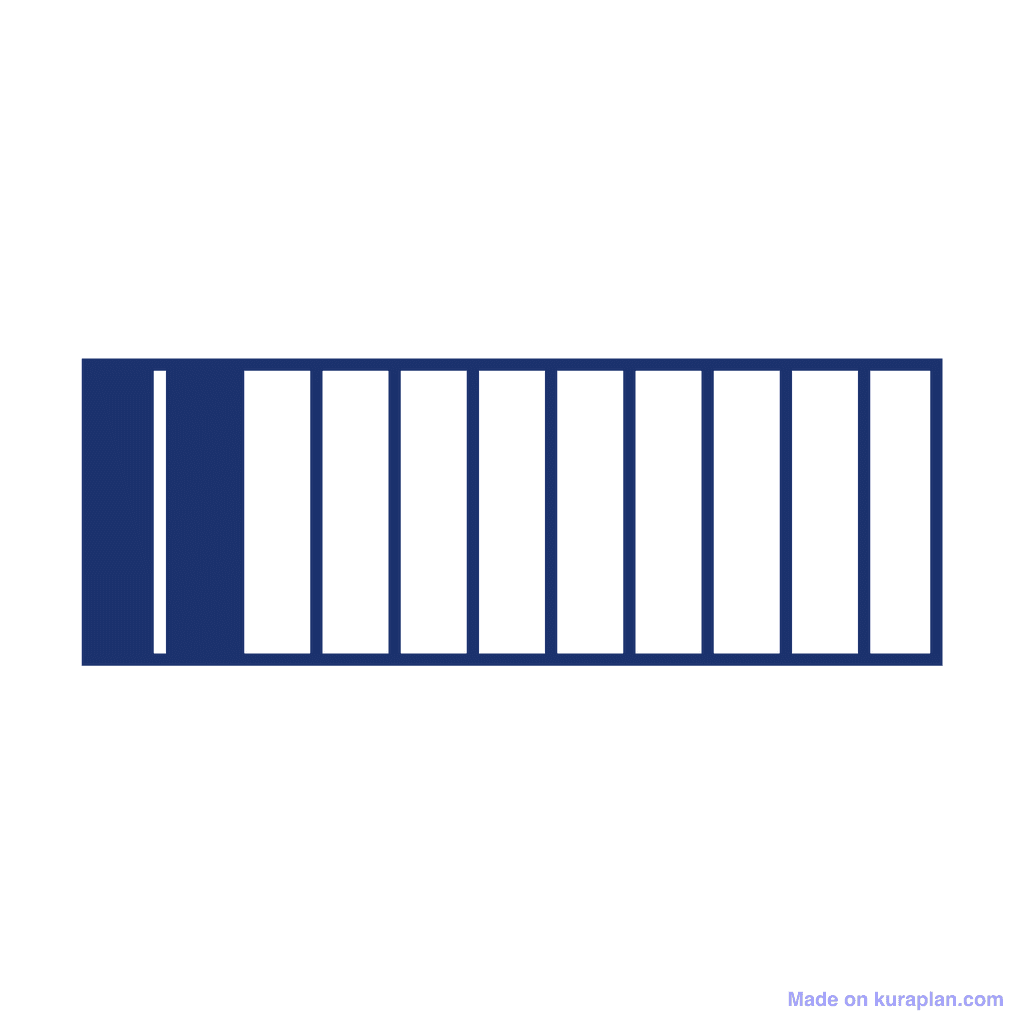 Fraction Bar — 2/11 (two elevenths)