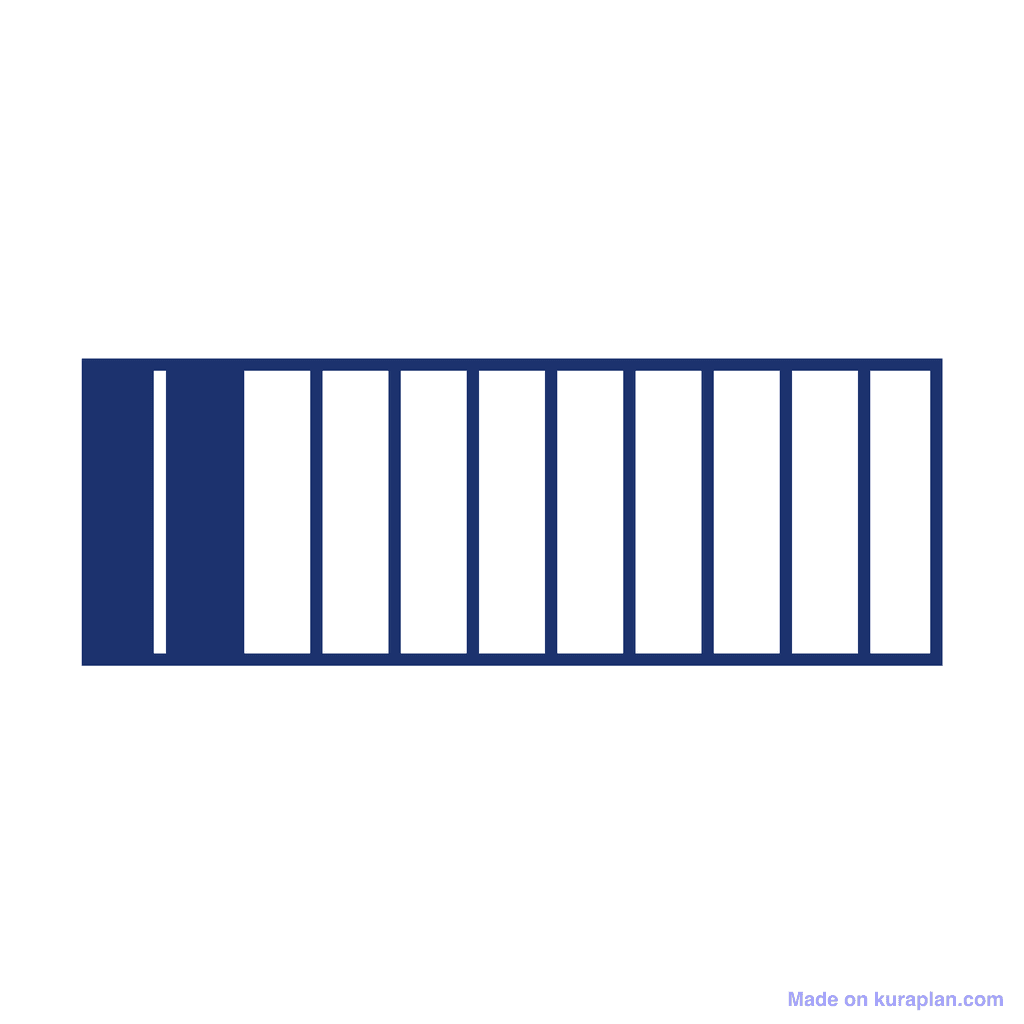 Fraction Bar — 2/11 (two elevenths)