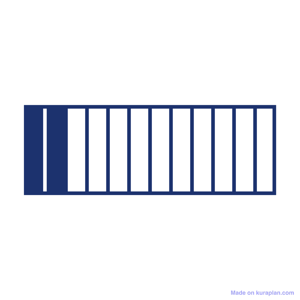 Fraction Bar — 2/12 (two twelfths)