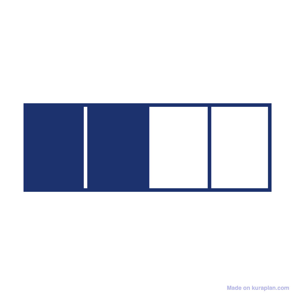 Fraction Bar — 2/4 (two quarters)