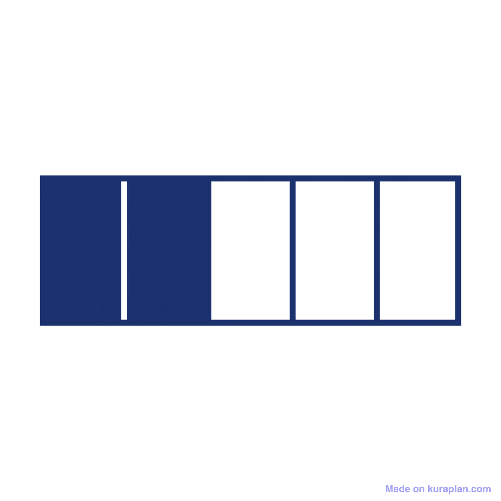 Fraction Bar — 2/5 (two fifths)