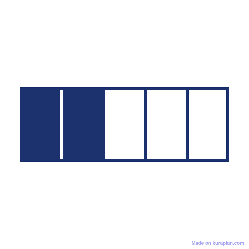 Fraction Bar — 2/5 (two fifths)
