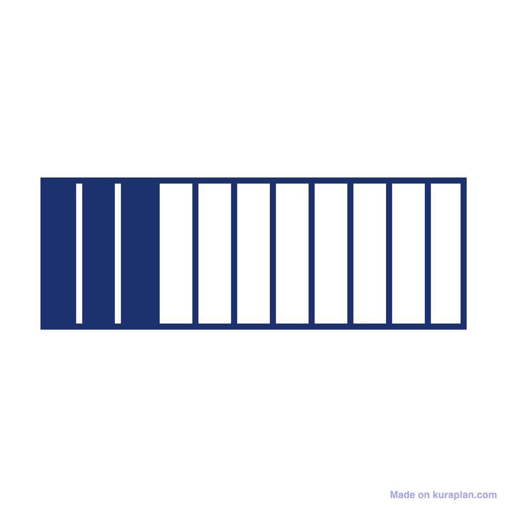 Fraction Bar — 3/11 (three elevenths)