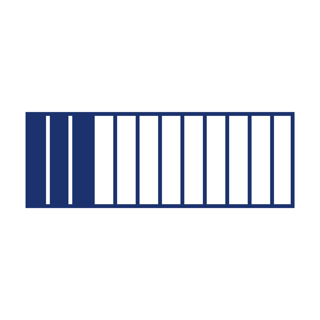 Fraction Bar — 3/12 (three twelfths)
