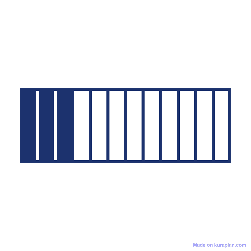 Fraction Bar — 3/12 (three twelfths)
