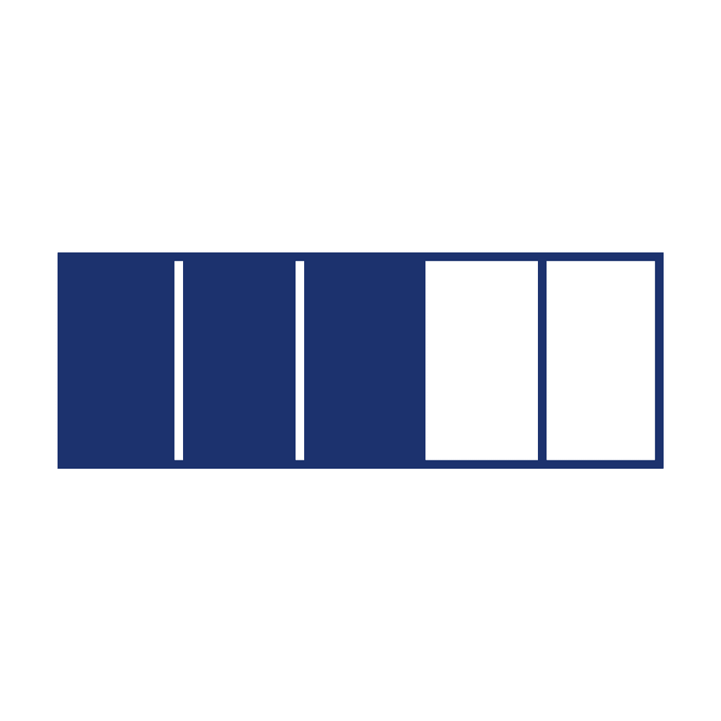 Fraction Bar — 3/5 (three fifths)
