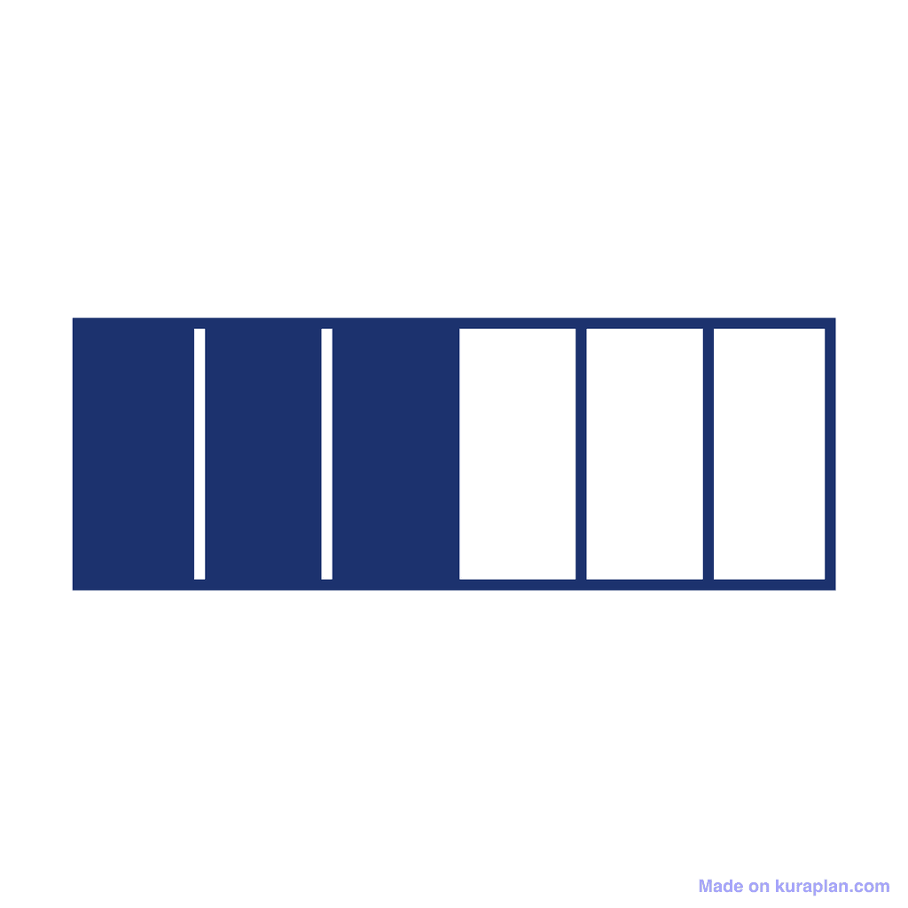 Fraction Bar — 3/6 (three sixths)