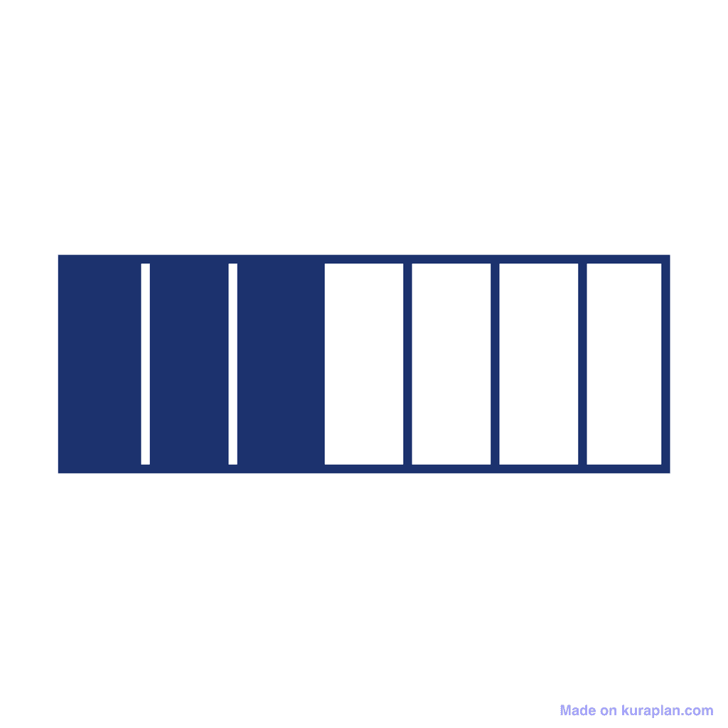 Fraction Bar — 3/7 (three sevenths)