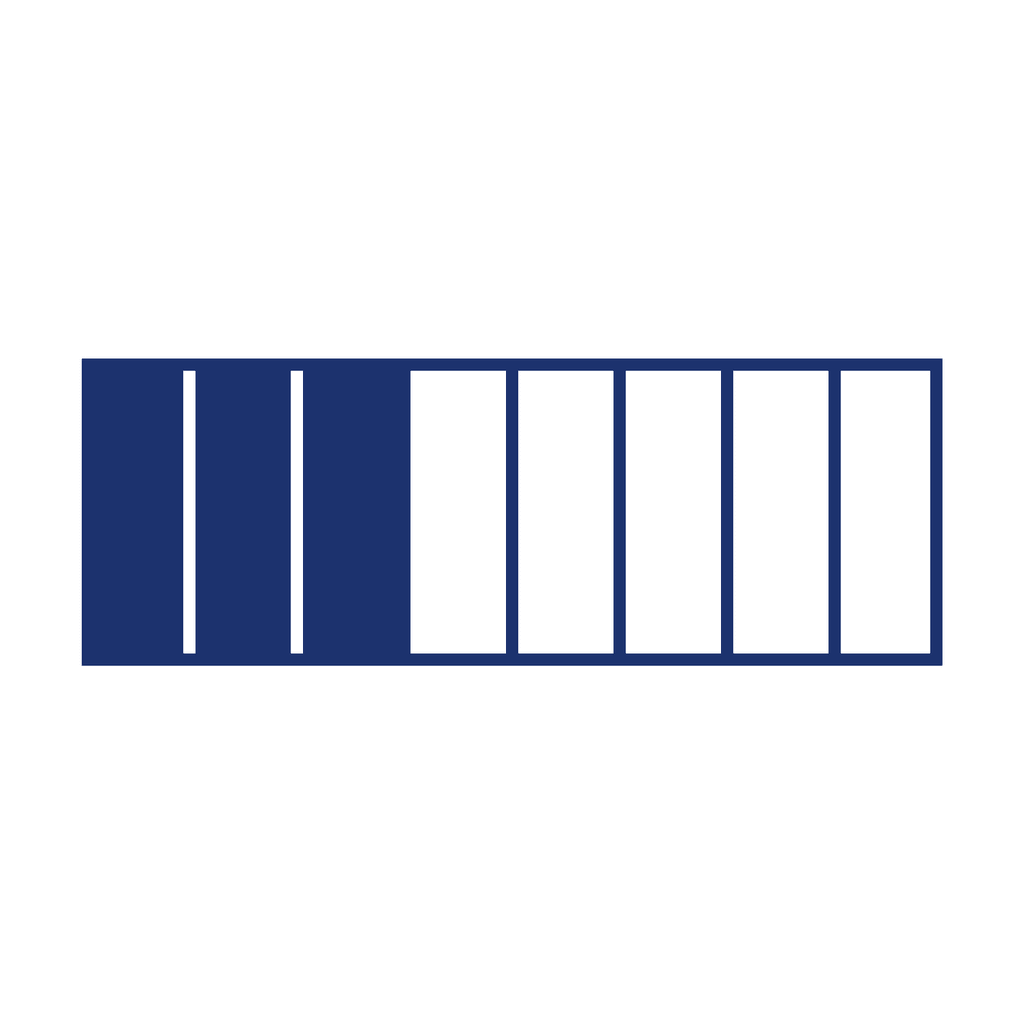 Fraction Bar — 3/8 (three eighths)
